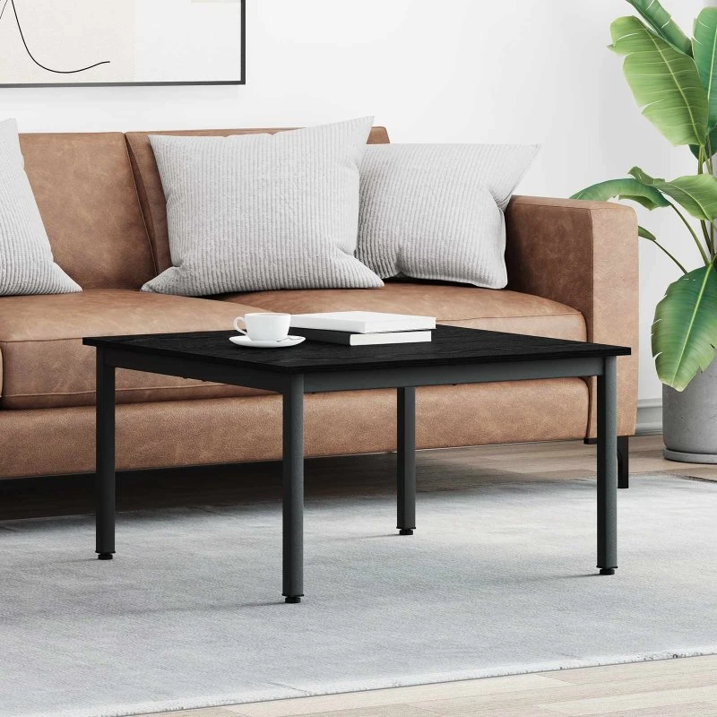 Sofabord 80x80x45 cm - Sort eg, konstrueret træ
