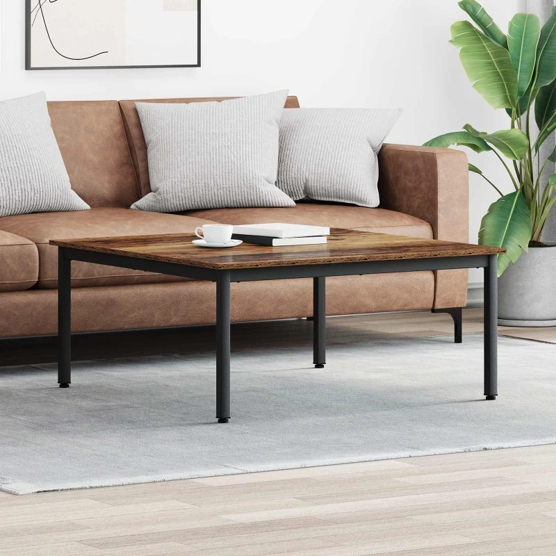 Sofabord 100x100x45 cm – Gammelt træ (konstrueret træ)