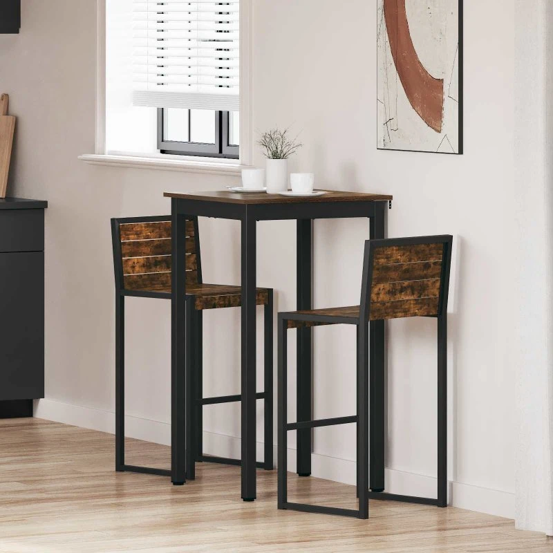 Stående barbord i konstrueret træ, rektangulært