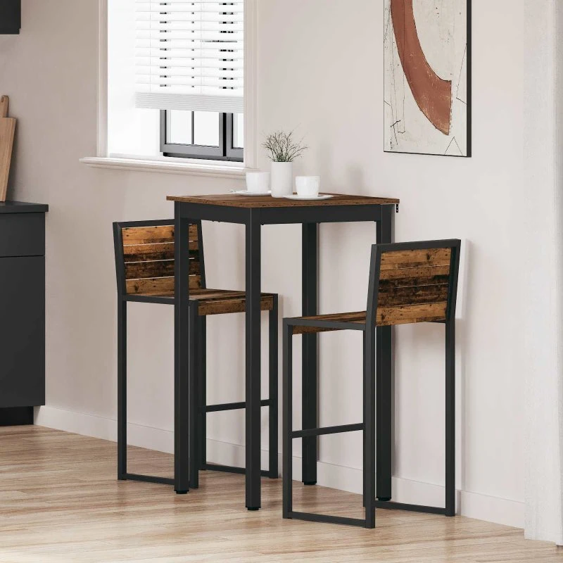 Stående barbord i konstrueret træ – rektangulært spisebord