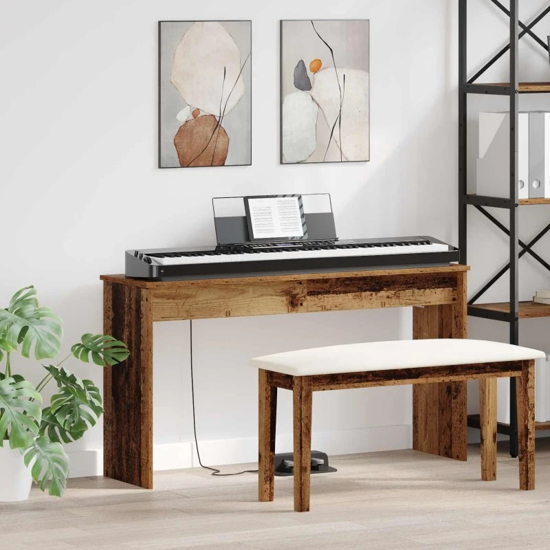 Tastaturstand i gammelt træ 120x32x64 cm