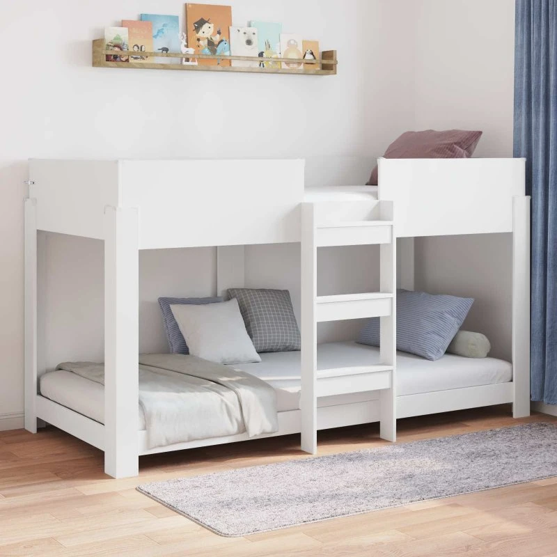 Hvid køjeseng til børn 100x190 cm i konstrueret træ