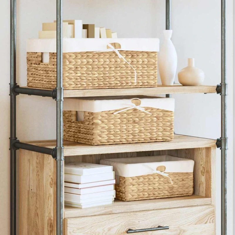 Opbevaringskurve 3 stk i vandhyacint 40x30x18 cm