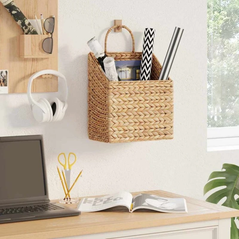 Hængende opbevaringskurv i vandhyacint 30x17,5x38 cm