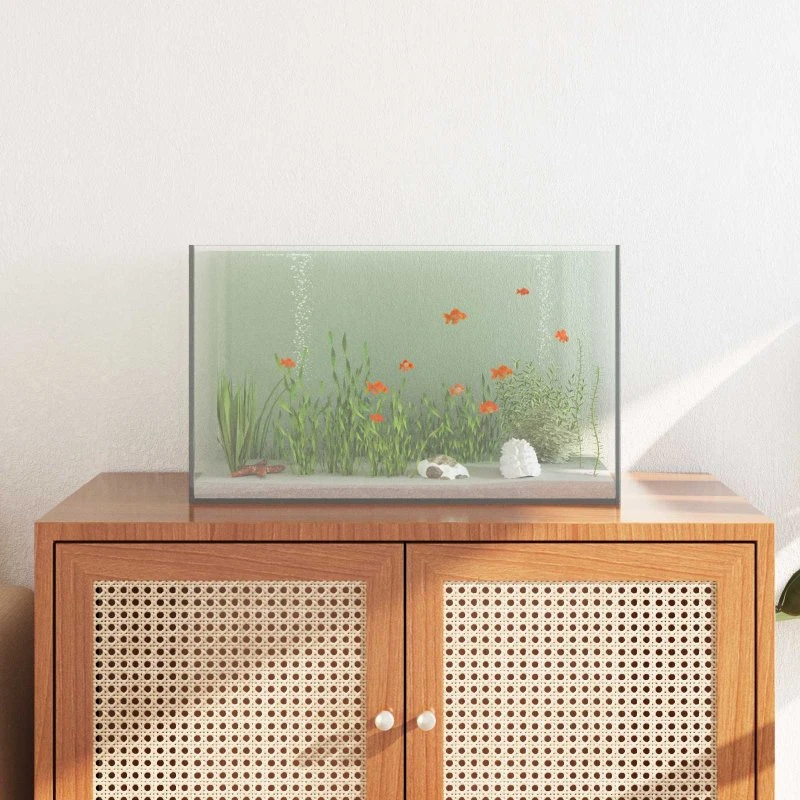 Glasakvarium med opbevaring 50x30x30 cm
