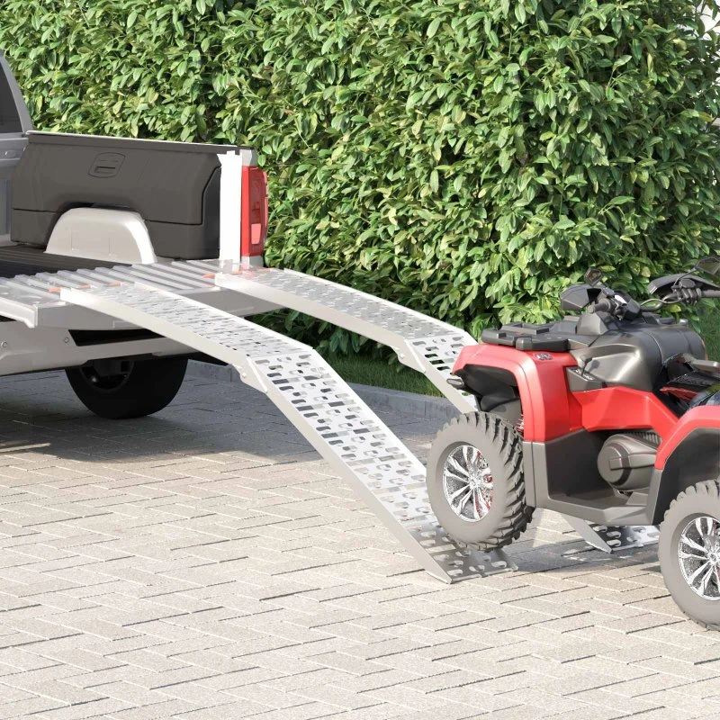Sammenfoldelig motorcykelrampe i aluminium 2 stk (340 kg/ramp)