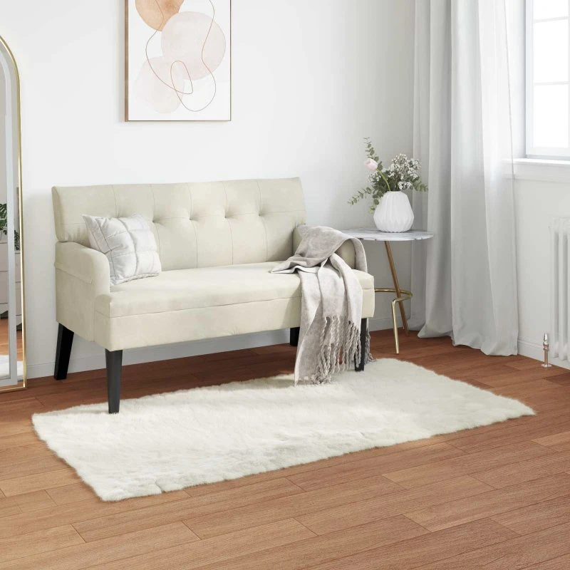 Falsk fåreskindstæppe 60x110 cm – hvid polyester