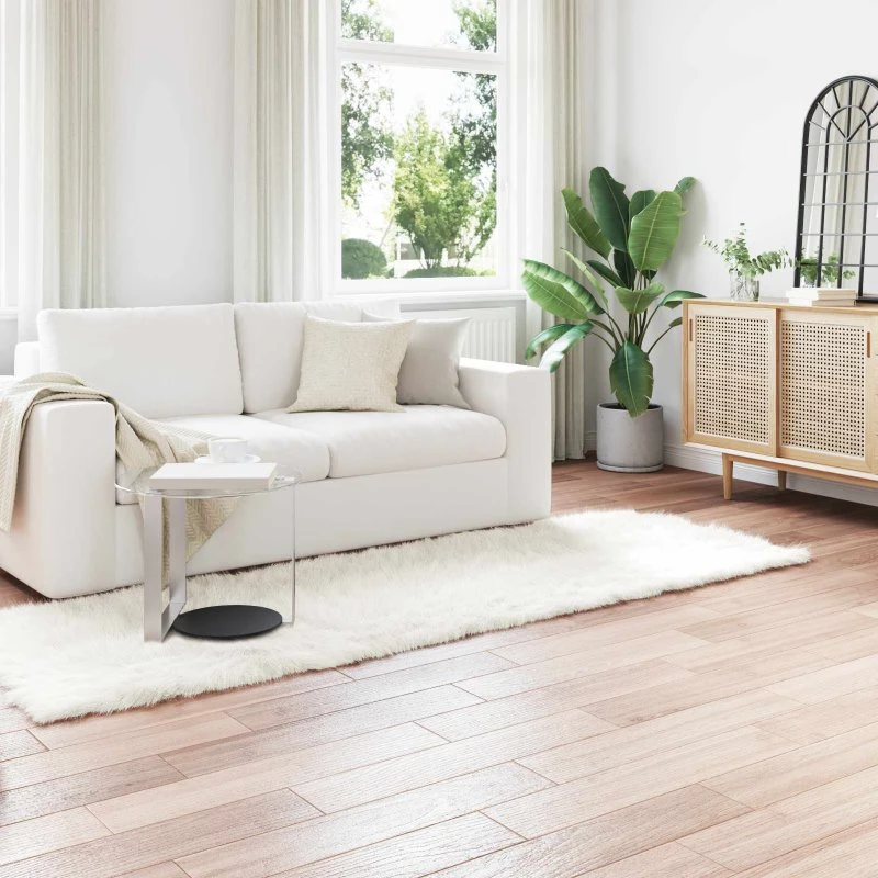 Kunstpels fåreskindstæppe Tafalla Hvid 80x250 cm
