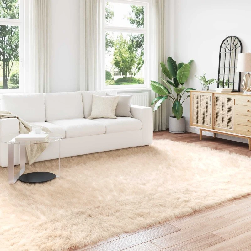 Faux fårskindstæppe Tafalla 200x280 cm – Beige