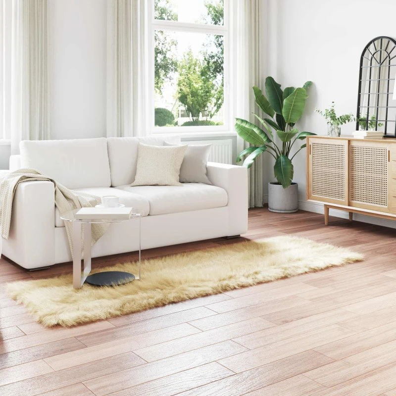 Kunstpels Fåreskindstæppe Tafalla 80x250 cm – Creme
