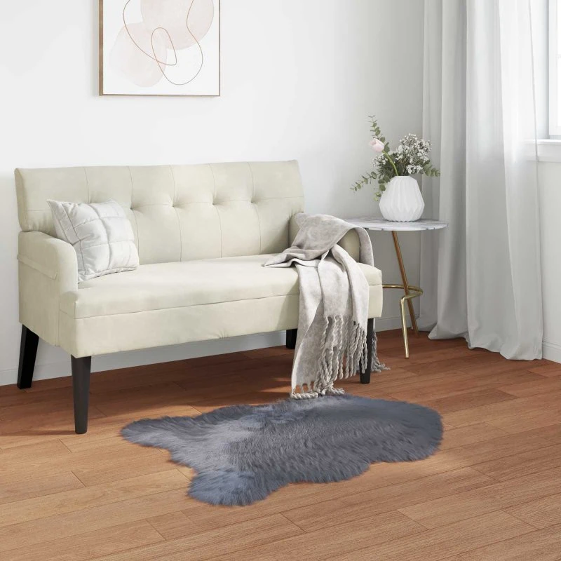 Falsk fårskindstæppe Tafalla Antracit 50x80 cm