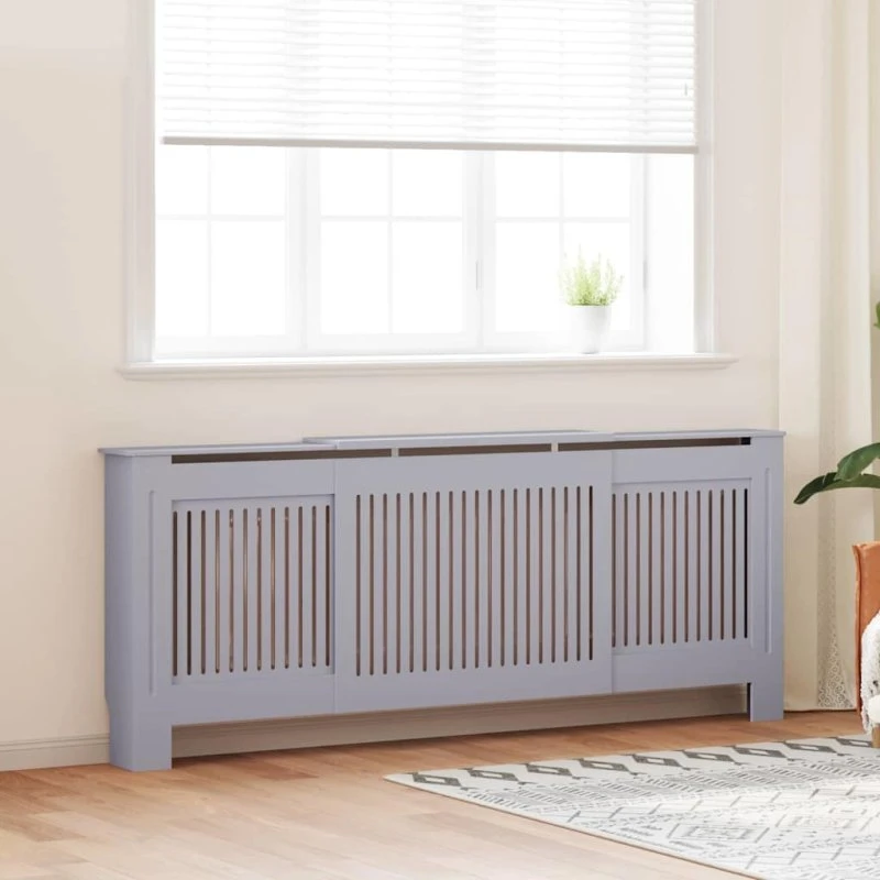 Radiatordækning 2 stk Grå 205x20,5x81,5 cm - Konstrueret træ