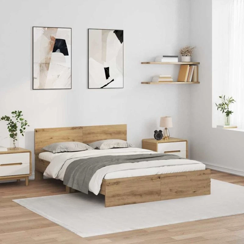 Sengestel Artisan LED Egetræ 160x200 cm