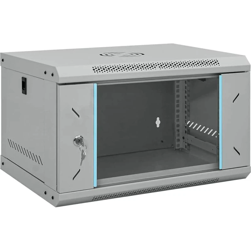 Netværksskab vægmonteret gråt stål 53x45x30 cm