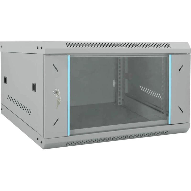 Netværksskab vægmonteret grå 53x60x30 cm i stål