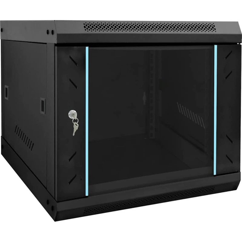 Netværksskab vægmonteret i stål 53×60×45 cm – sort