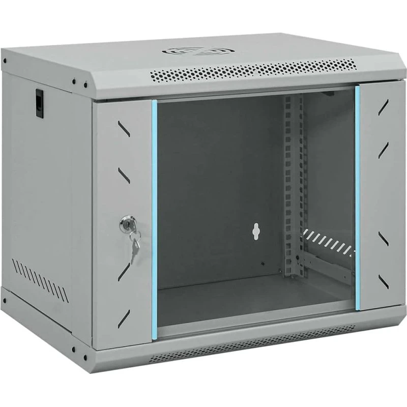 Netværksskab vægmonteret grå stål 53x45x45 cm