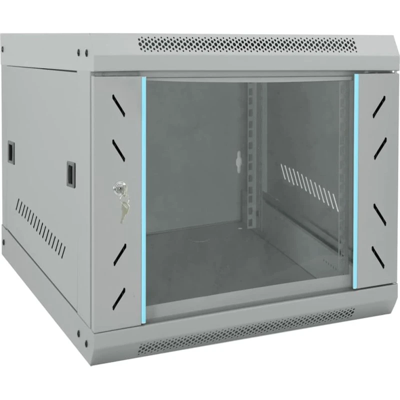 Netværksskab i stål med lås 53x60x45 cm – Grå
