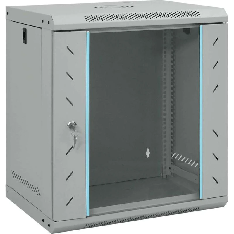 Vægmonteret netværksskab i grå stål 53x45x60 cm