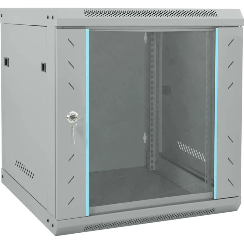 Netværksskab vægmonteret grå 53x60x60 cm i stål