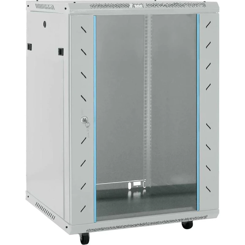 Netværksskab i stål 60×60×80 cm - Grå