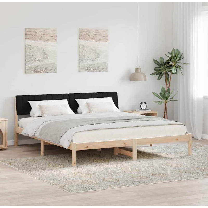 Sengestel i massivt fyrretræ 180x200 cm – brun/sort