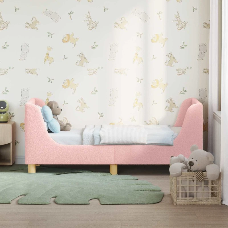 Sengestel til tumling 70x140 cm – Lyserød fåreskind