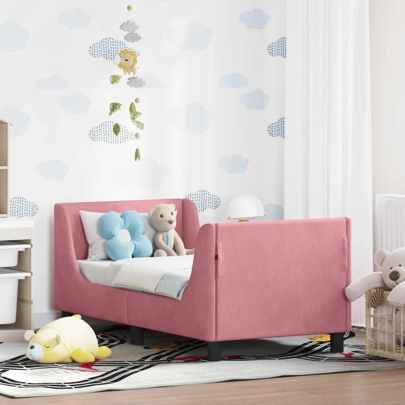 Sengestel til tumling 70x140 cm - Lyserød fløjl