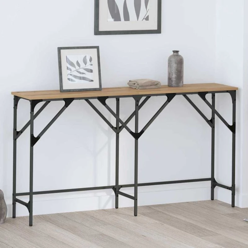 Konsolbord Artisan Eg 140x29x75 cm – Konstrueret træ