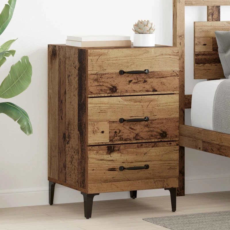 Natskab i konstrueret træ med skuffe 40×40×66 cm