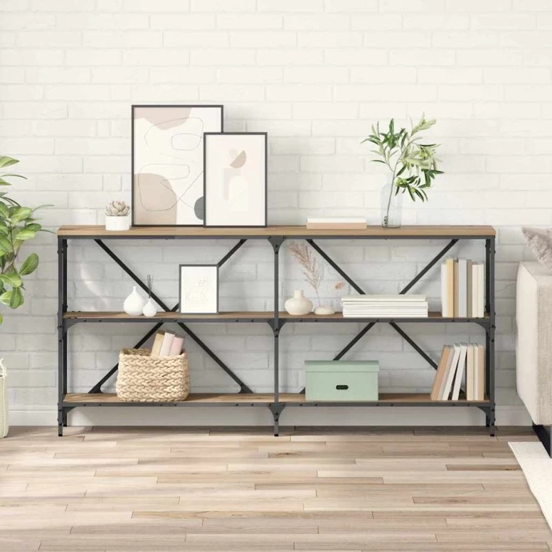 Konsolbord Artisan i konstrueret egetræ 160x30x75 cm