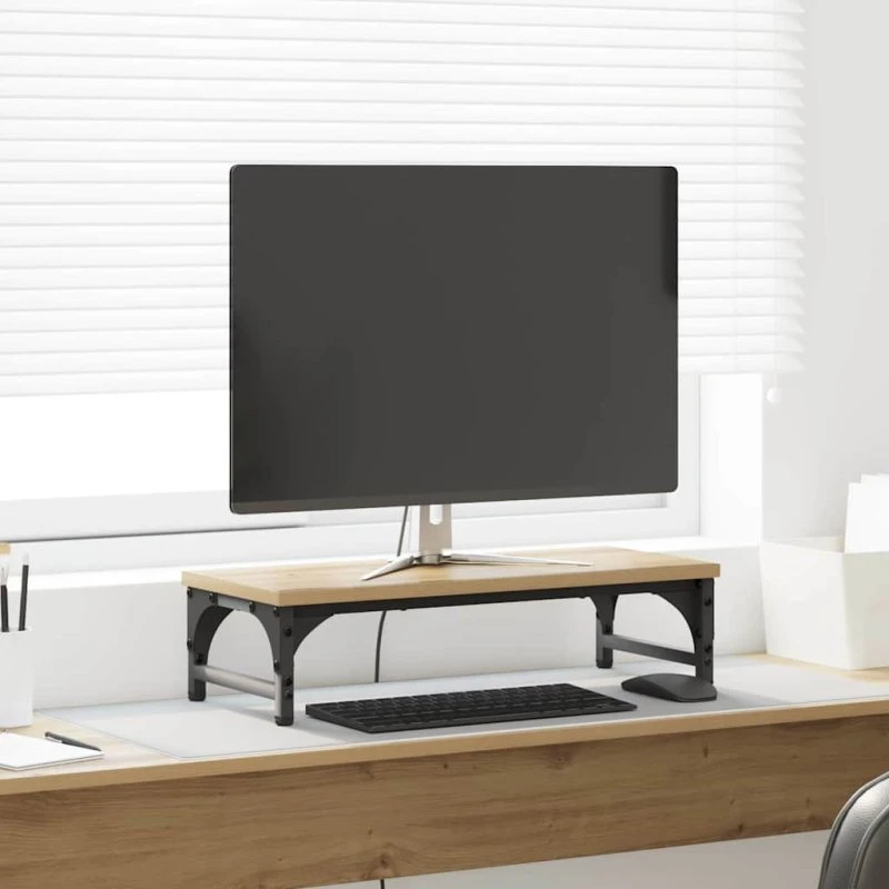 Monitorstativ Artisan i konstrueret egetræ 55x23x14 cm