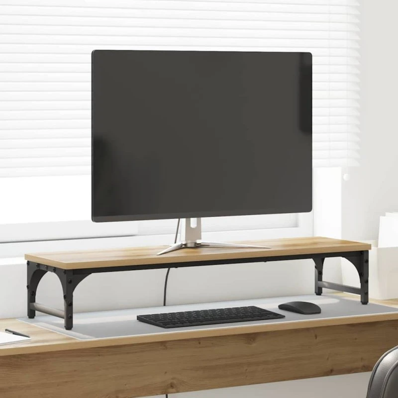 Monitorstativ Artisan i egetræ 85x23x15,5 cm