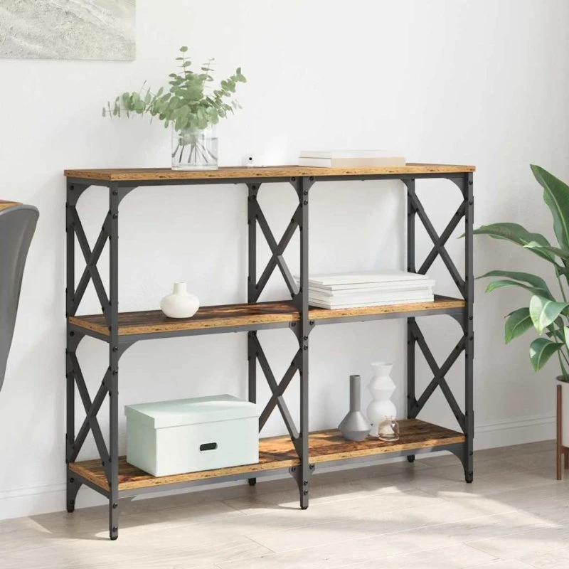 Konsolbord gammelt træ 100x28x80,5 cm - konstrueret træ