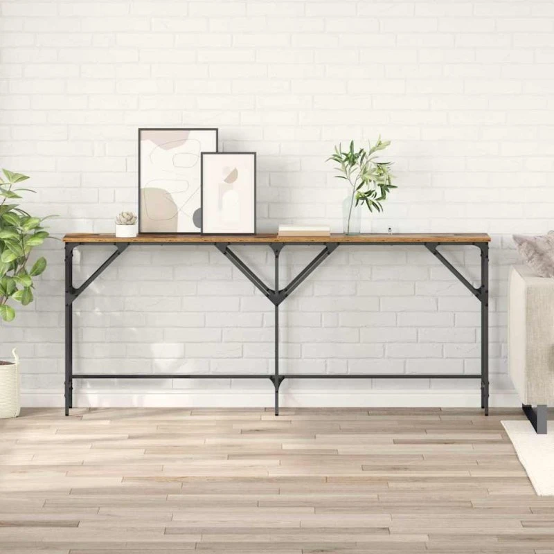 Konsolbord industrielt gammelt træ 180x30x75 cm