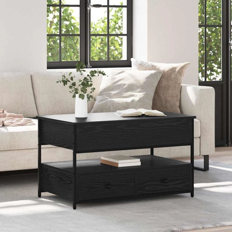 Sofabord 85x50x50 cm i sort eg med skuffe