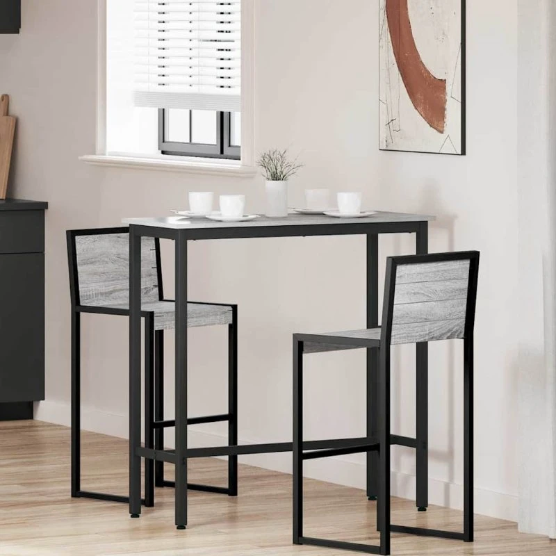 Justérbart skrivebord Grå Sonoma 100x40 cm - Ingeniørtræ & stål