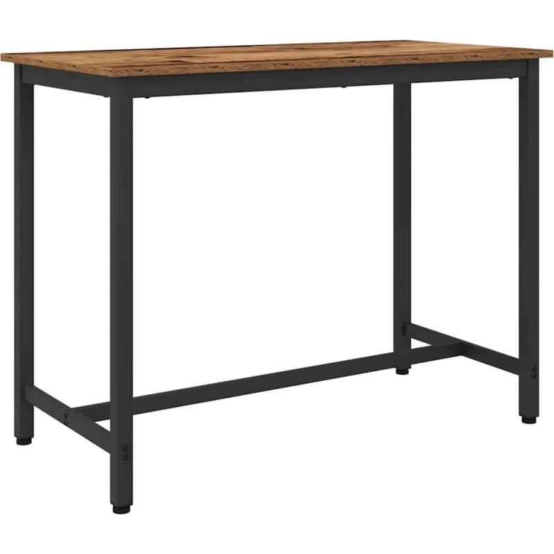 Skrivebord/sidebord i gammelt ingeniørtræ og stål 100x50x76,5 cm