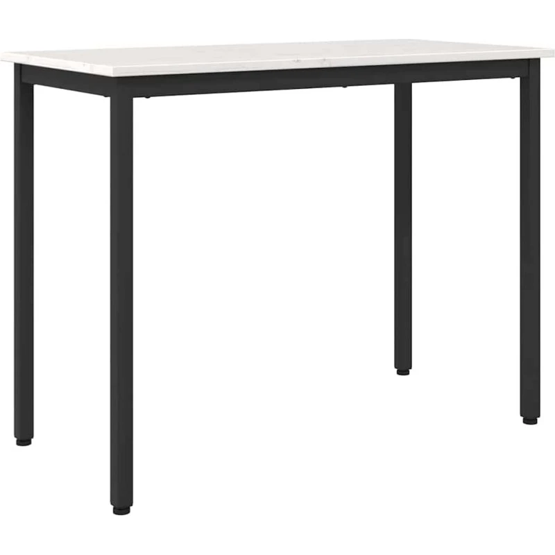 Hvidt arbejdsbord 100x50x77 cm i ingeniørtræ og stål