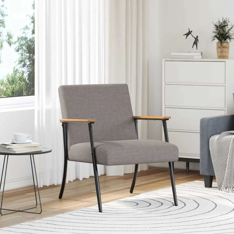 Fløjlslænestol Gråbrun 59x75x78 cm – Moderne Komfort