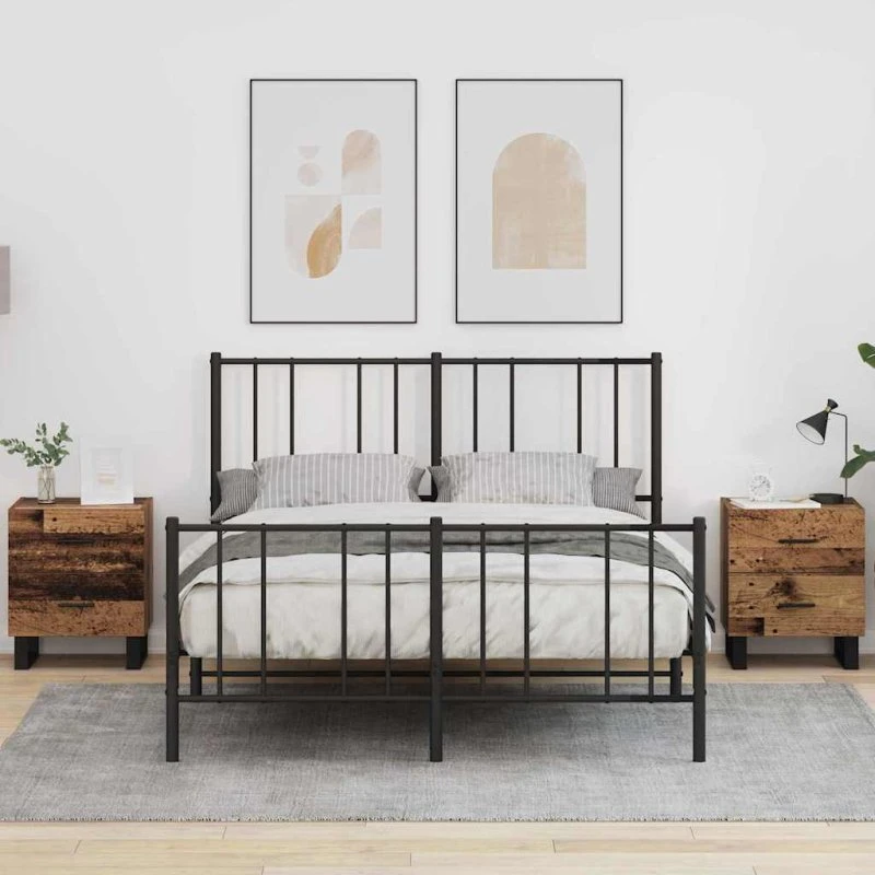 Rustikt natskab 2 stk i gammelt træ 40x35x47,5 cm