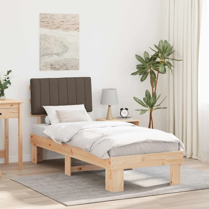 Sengestel i Fyrretræ med Polstret Hovedgavl 75x190 cm