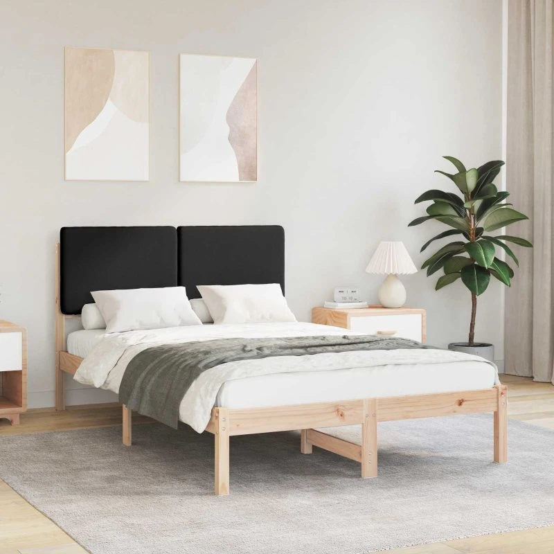 Sengestel 120x190 cm med polstret hovedgavl - Sort