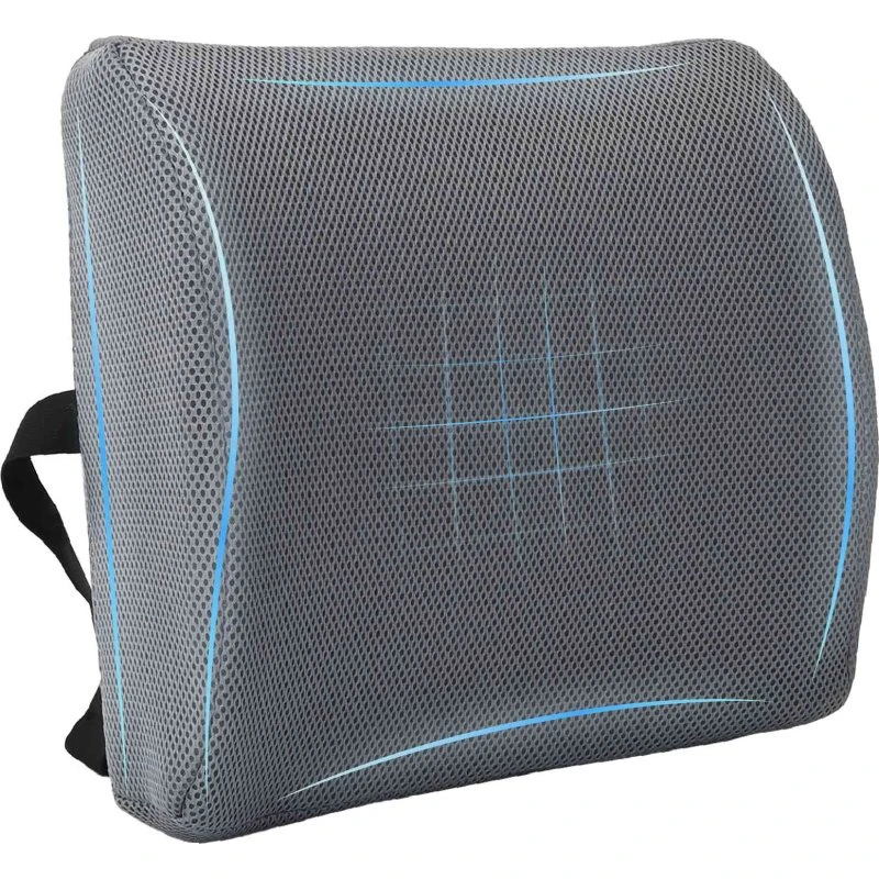Ergonomisk Rygpude i Memory Skum Grå 36x30x12 cm