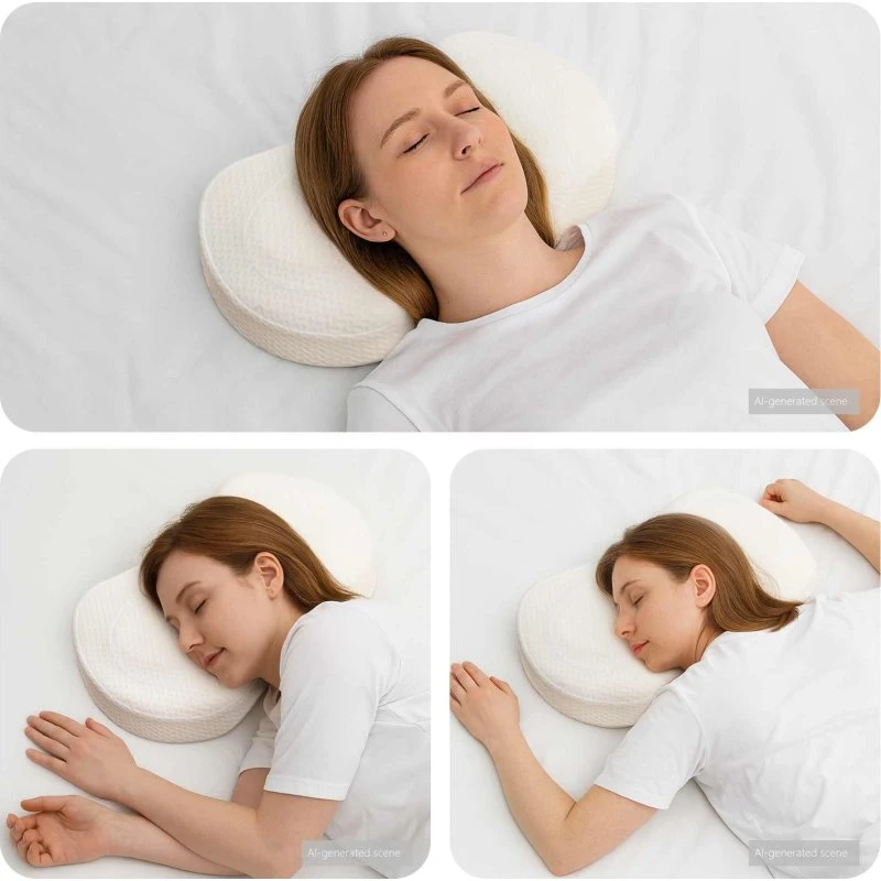 Nakkepude i memory skum 53x35x11 cm – Hvid