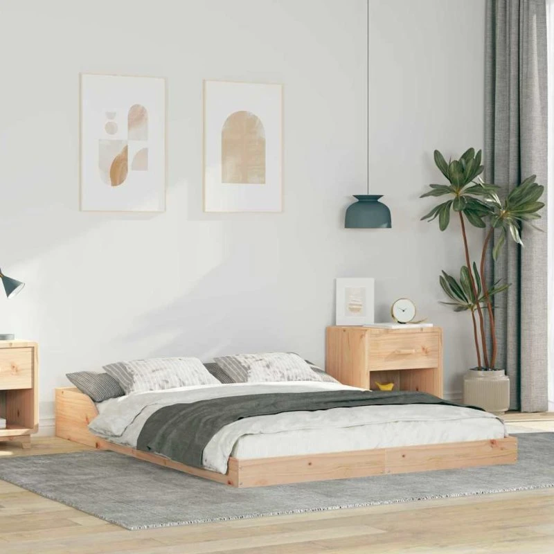 Sengestel i massivt fyrretræ 120x200 cm – brun