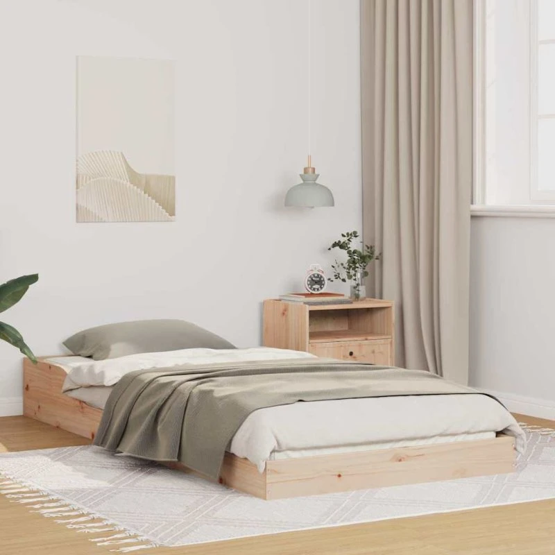 Sengestel i massivt fyrretræ 80x210 cm - natur/brun