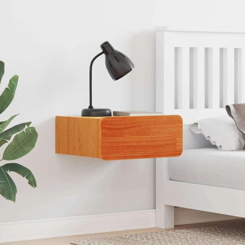 Sengebord i massivt fyrretræ 2 stk - gyldenbrun 39x34x16,5 cm