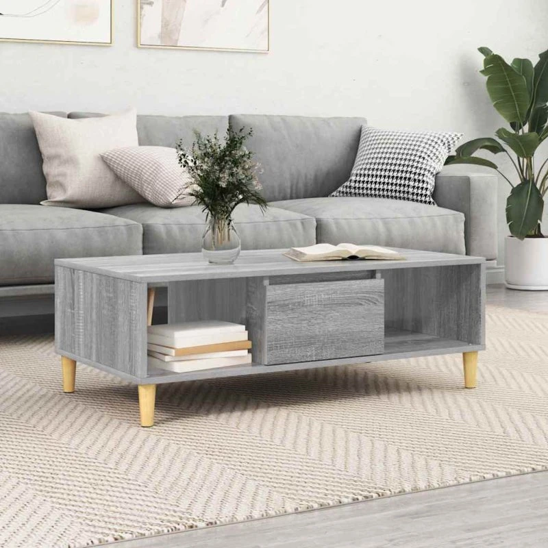 Sofabord Grå Sonoma 103 x 60 x 35 cm – Konstrueret træ