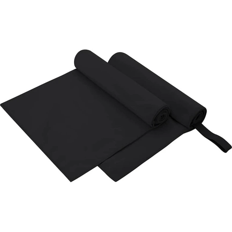 Sportshåndklæder 2 stk 100x50 cm – Sort, polyester/polyamid